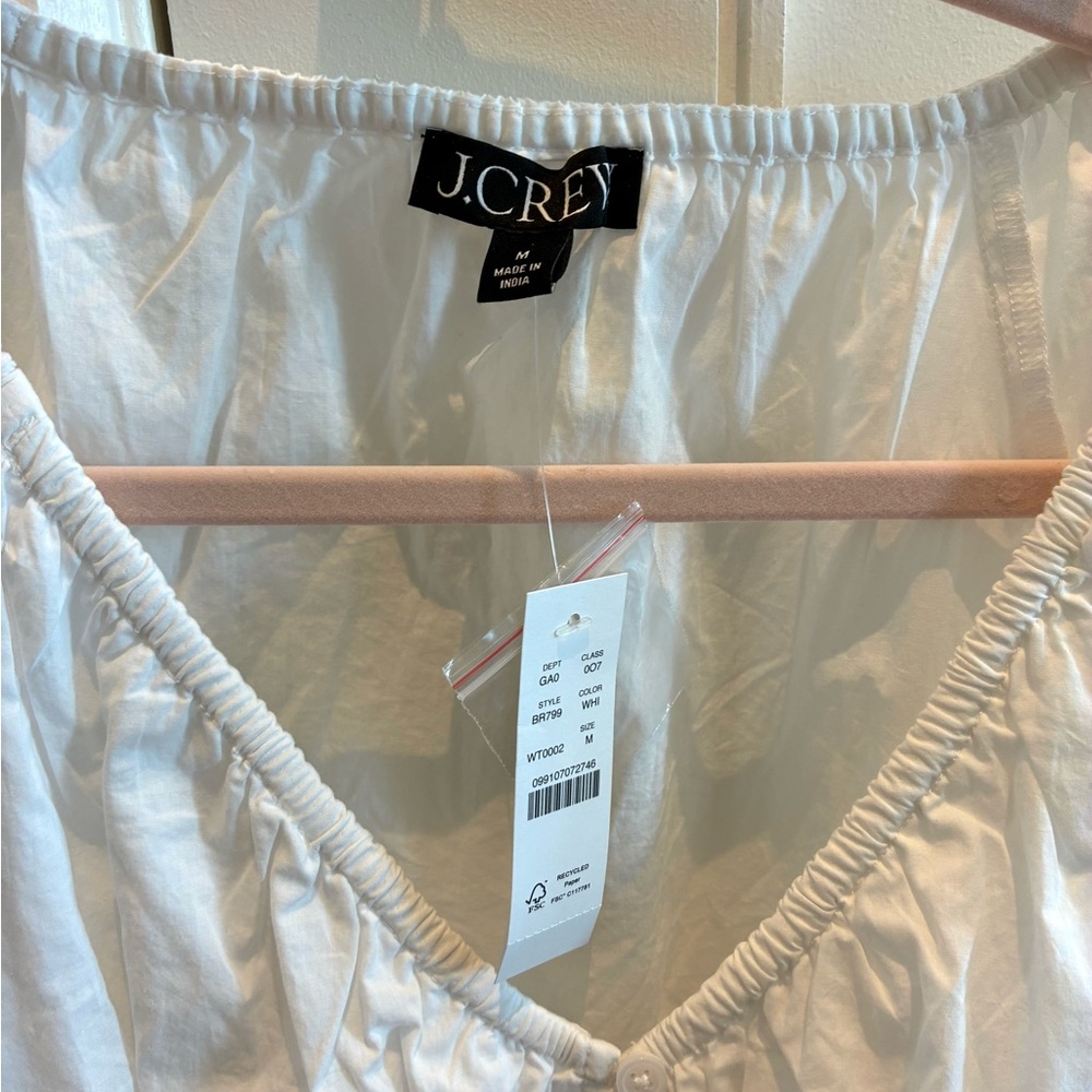J. Crew NWT Women's White Top size medium - Picture 5 of 6